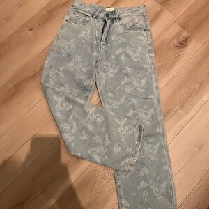 Light Blue Floral Jeans